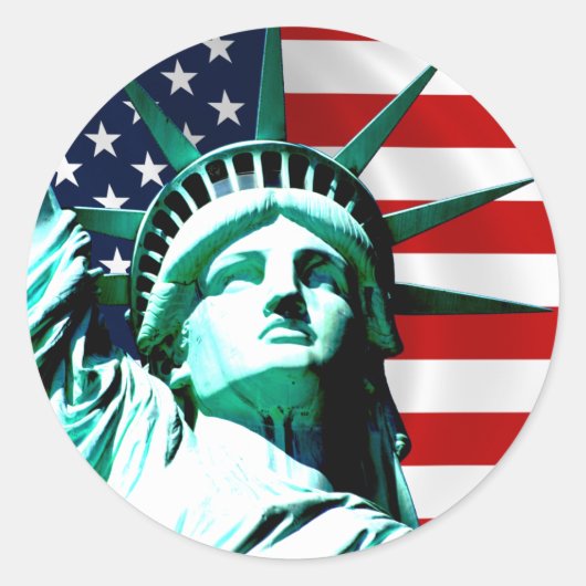 Sticker Rond Statue de Liberty (Devant)