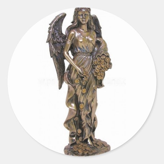STICKER ROND STATUE GREEK LADY FORTUNA (Devant)
