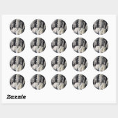 Sticker Rond Statues de Bouddha en pierre (Feuille)