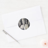 Sticker Rond Statues de Bouddha en pierre (Enveloppe)