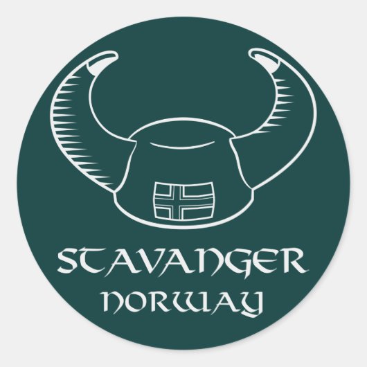 Sticker Rond Stavanger Norvège Viking Casquette (Devant)