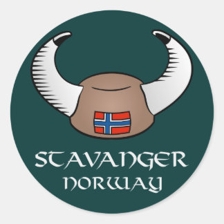 Sticker Rond Stavanger Norvège Viking Casquette