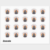 Sticker Rond Stay Calm and Sip Your Coffee Design (Feuille)