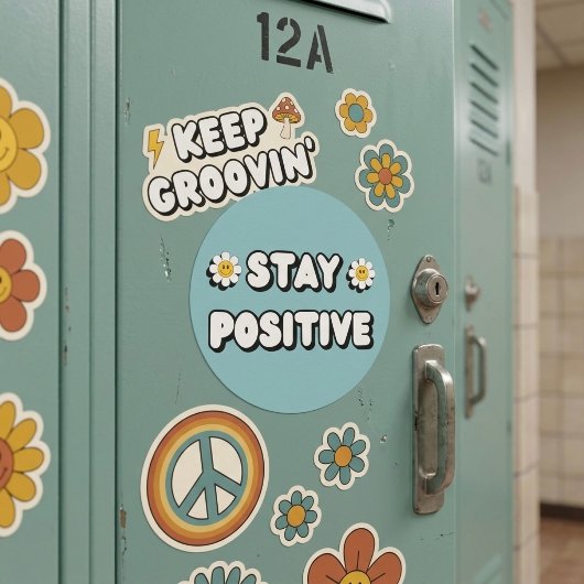Sticker Rond Stay Positive