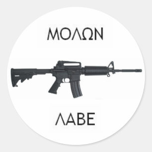 Sticker Rond Stcker d'AR15 Molon Labe
