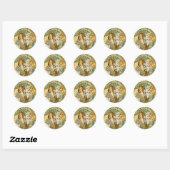 Sticker Rond Stcker : Mucha - Langue des Fleurs (Feuille)