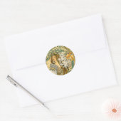 Sticker Rond Stcker : Mucha - Langue des Fleurs (Enveloppe)