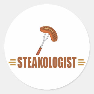 Sticker Rond Steak amusant