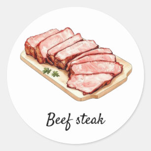 Sticker Rond steak de boeuf professionnel personnalisé Mariage 