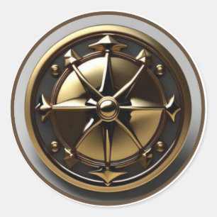 Sticker Rond Steam Punk Steampunk #1 Compass