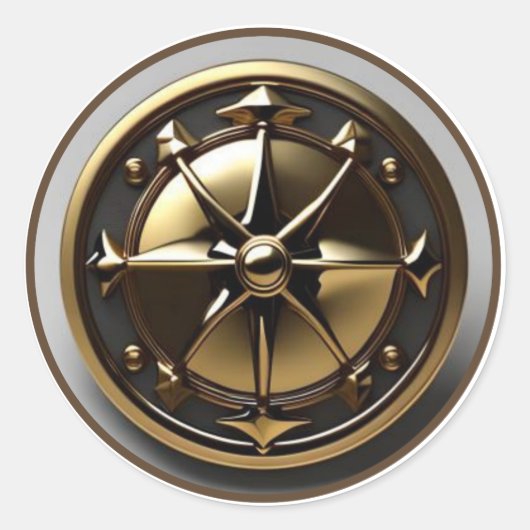 Sticker Rond Steam Punk Steampunk #1 Compass (Devant)