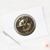 Sticker Rond Steam Punk Steampunk #1 Compass (Enveloppe)