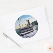 Sticker Rond Steamer "Horicon", Lac George, New York (Enveloppe)