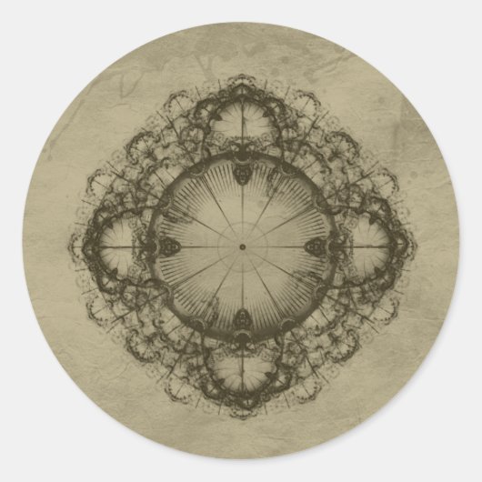 Sticker Rond Steampunk Art de design victorien (Devant)