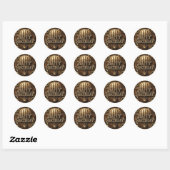 Sticker Rond Steampunk Aventure Design d'anniversaire (Feuille)