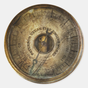 Sticker Rond Steampunk - l'indicateur de pression