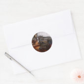 Sticker Rond Steampunk - machine à écrire - le messager secret (Enveloppe)