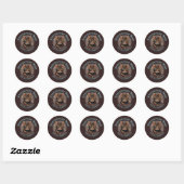 Sticker Rond Steampunk Maman Chat (Feuille)