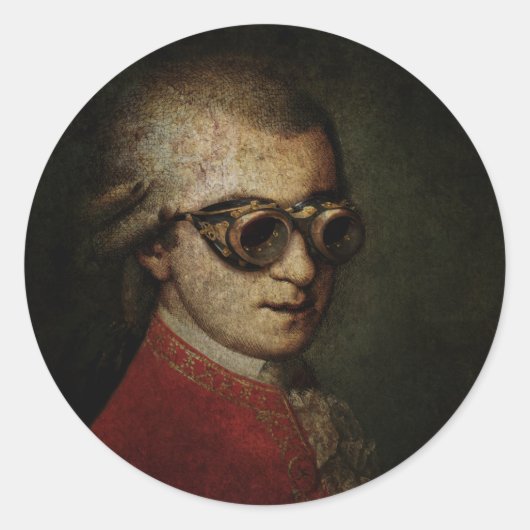 Sticker Rond Steampunk Mozart (Devant)