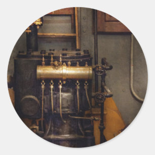 Sticker Rond Steampunk - Retour dans la salle des machines