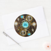 Sticker Rond Steampunk Rusty Background (Enveloppe)