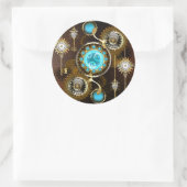 Sticker Rond Steampunk Rusty Background (Sac)