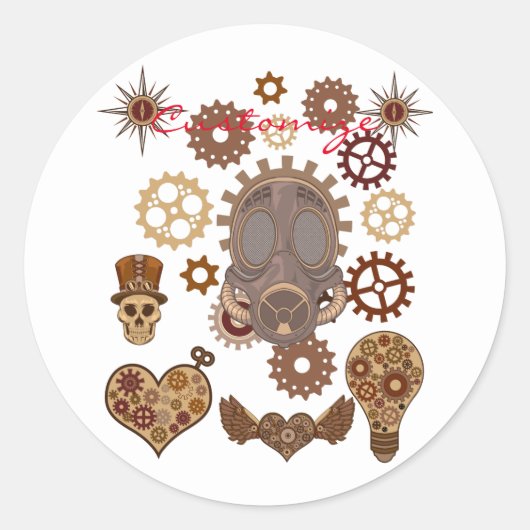 Sticker Rond Steampunk Thème Thunder_Cove (Devant)