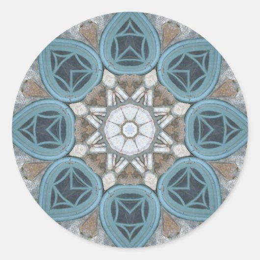 Sticker Rond Steampunk Verdigris Window Mandala (Devant)