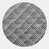 Sticker Rond Steel Grid Industrial Mesh Pattern (Devant)