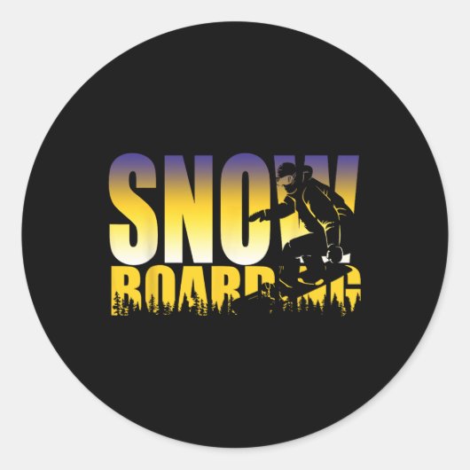 Sticker Rond Steezy Snowboard Gnarly Cadeau (Devant)