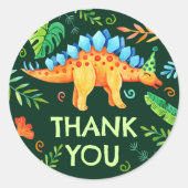 Sticker Rond Stegosaurus Dinosaur Merci (Devant)