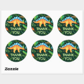 Sticker Rond Stegosaurus Dinosaur Merci (Feuille)