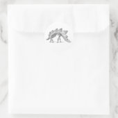 Sticker Rond Stegosaurus Dinosaure Squelette Fossile (Sac)