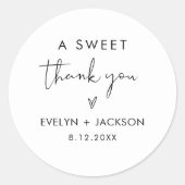 Sticker Rond STELLA Remerciements doux 1,5" (feuille de 20) (Devant)