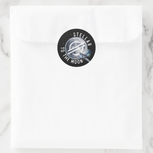 Sticker Rond STÉLLAR LUMENS Crypto Blockchain BULLRUN, XLM (Sac)