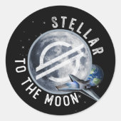 Sticker Rond STÉLLAR LUMENS Crypto Blockchain BULLRUN, XLM (Devant)