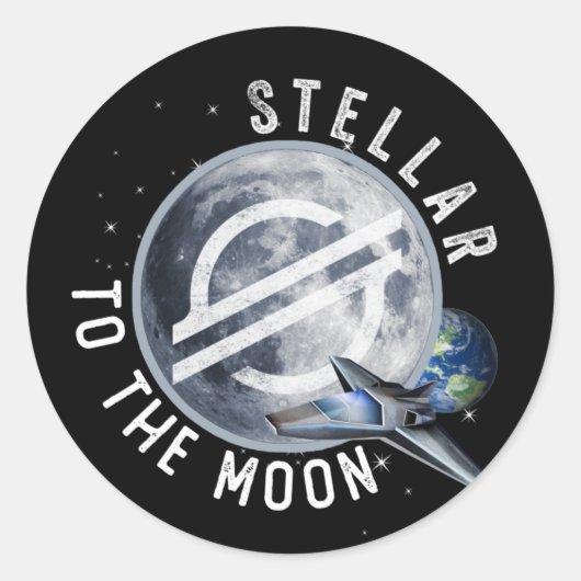 Sticker Rond STÉLLAR LUMENS Crypto Blockchain BULLRUN, XLM (Devant)