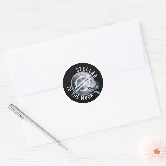 Sticker Rond STÉLLAR LUMENS Crypto Blockchain BULLRUN, XLM (Enveloppe)