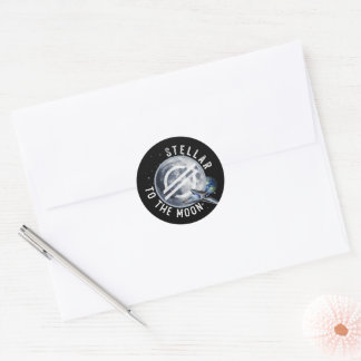 Sticker Rond STÉLLAR LUMENS Crypto Blockchain BULLRUN, XLM