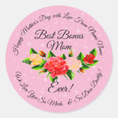 Sticker Rond Step Mother Bonus Maman Fête des mères (Devant)