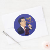 Sticker Rond Stephen Colbert chantant avec Benny Mème de joie (Enveloppe)