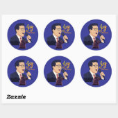 Sticker Rond Stephen Colbert chantant avec Benny Mème de joie (Feuille)
