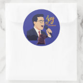 Sticker Rond Stephen Colbert chantant avec Benny Mème de joie (Sac)
