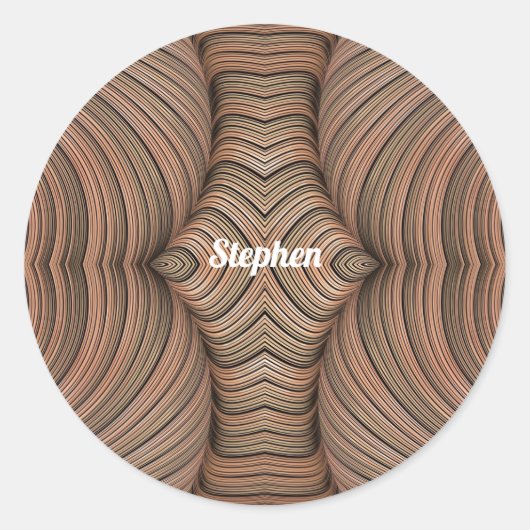 Sticker Rond STEPHEN ~ Jolies nuances de fractal Brown ~ (Devant)