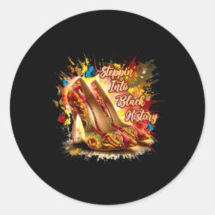 Sticker Rond Steppin En Afrique Haut Talons Filles Femmes Noir