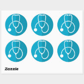 Sticker Rond Stethoscope (Feuille)