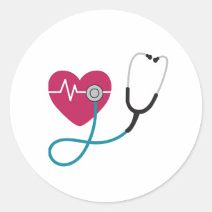 Sticker Rond Stethoscope à pulsation