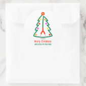 Sticker Rond Stethoscope Christmas Tree (Sac)