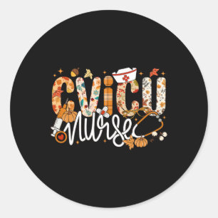 Sticker Rond Stethoscope Cvicu Infirmière Automne Yall L'Automn