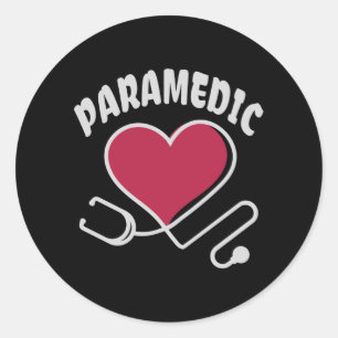 Sticker Rond Stethoscope paramétrique avec coeur
